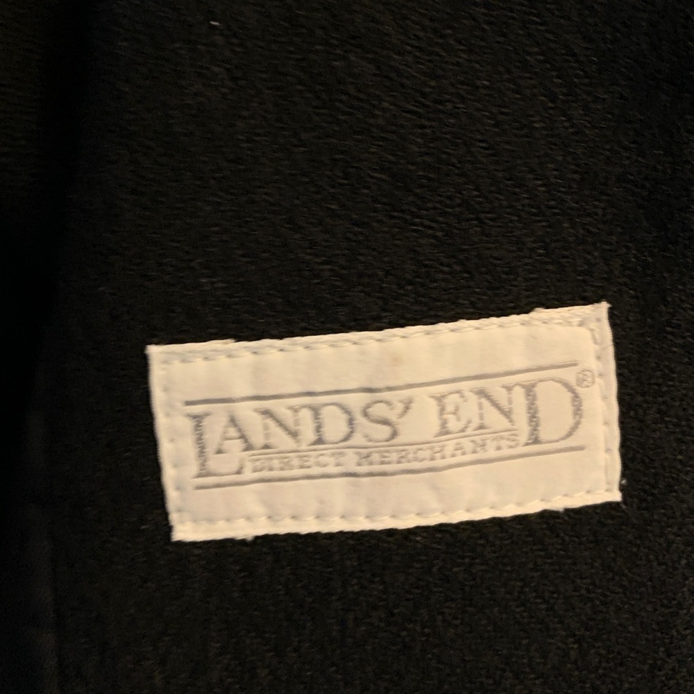 Lands' End Black Single Button Blazer Size 4P Wool & Mohair Blend Notched Lapel - Picture 4 of 9
